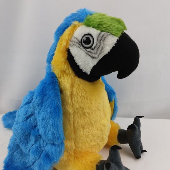 Wild Republic Macaw Parrot Blue Yellow Realistic 10" Stuffed Animal Plush - Picture 2 of 11